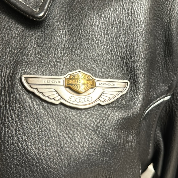 Harley Davidson 100 anniversary leather jacket women’s sz L - Picture 6 of 6